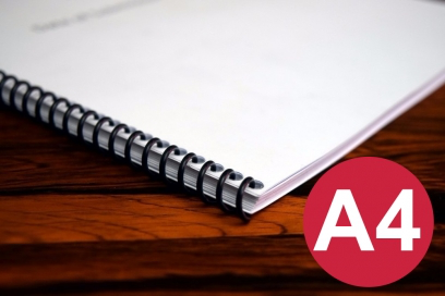 Encadernação A4 - Espiral até 200 folhas