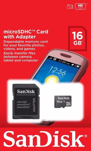 Cartao De Memoria 16gb Sandisk Sdsdqm-016g-b35a