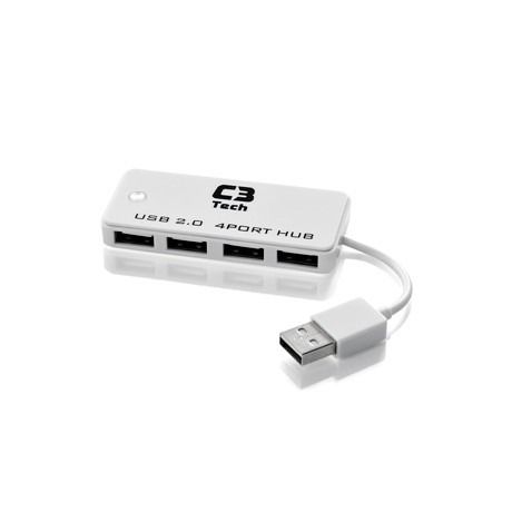 Hub Usb 4 Portas Branco Hu-201.C156 C3 Tech