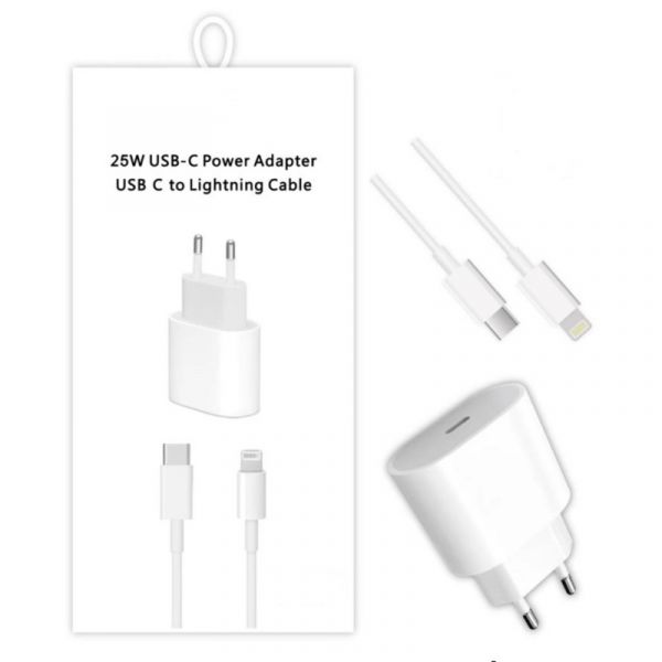 Carregador Tipo C PD 25W para IOS com Cabo Lightning
