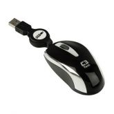 Mouse C3TECH MS3207-2 BSI Preto e Prata 3 Botões USB retráti